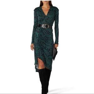 Atlein Green Snake Print Dress